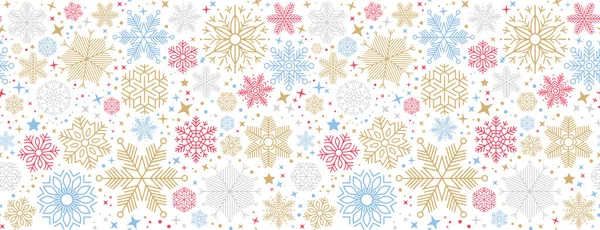 Christmas Card Snowflake Border Vector Illustration — Stock Vector