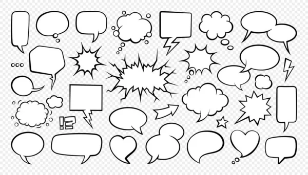 Set Comic Speech Bubbles Cartoon Vector Illustration — Stock Vector