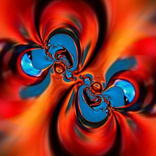 Unique symmetrical, mirror-like, bright energy pattern. illustration — Stock Photo, Image