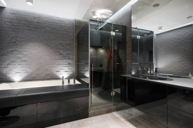 Banyo içi modern tarzda. HDR