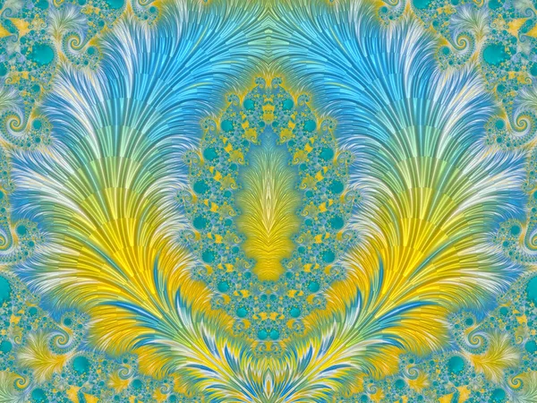 Ukrainian Pattern Yellow Blue Color Illustration — ストック写真