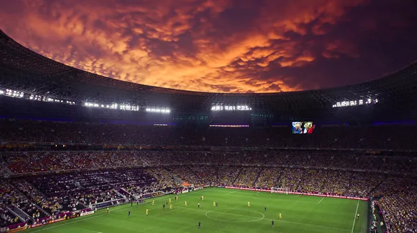 Euro-2012: Ukraine vs France match in Donetsk — Stock Photo, Image