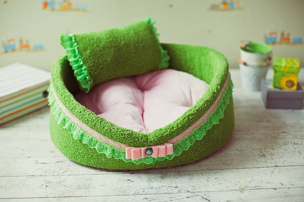 Closeup green pet mattress — Stock Photo, Image