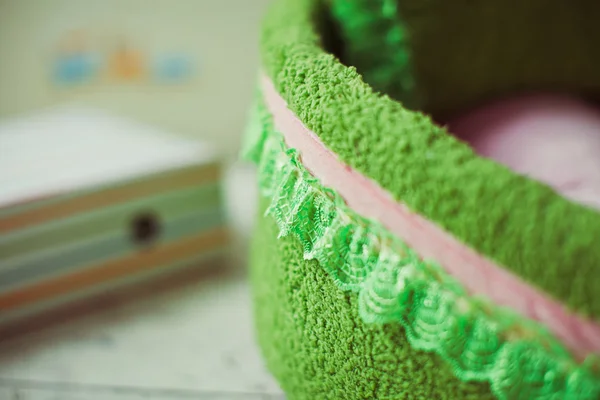 Closeup lace of green pet mattress — Stock Photo, Image