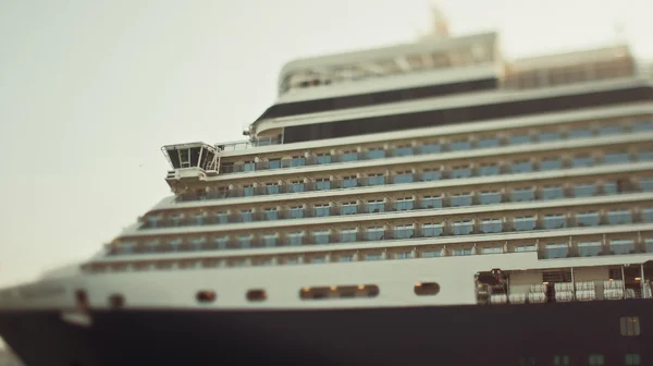 Tiltshift photo of huge ocean cruise ship — Stock Photo, Image