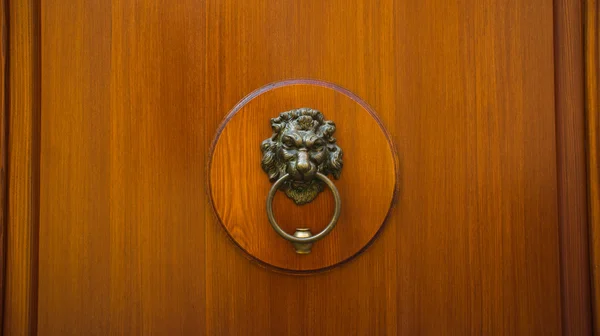 ノッカー付き木製ドア — ストック写真