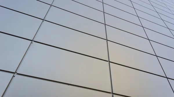 Grey metal wall of skyscraper — Stock Photo, Image