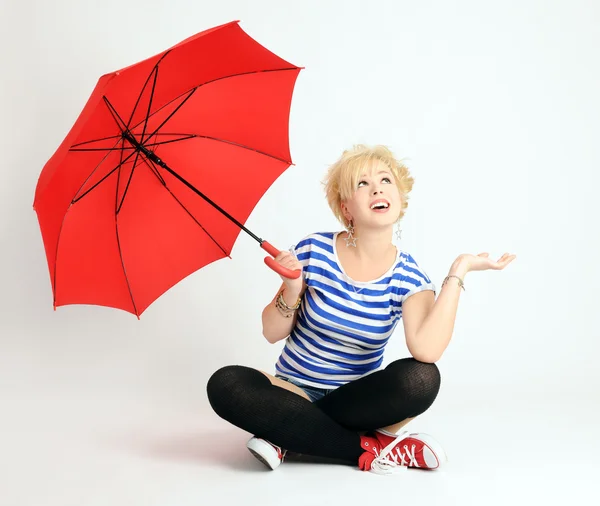 Fille avec parapluie — Photo