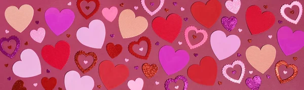 Collage Many Beautiful Hearts — Stock Photo, Image