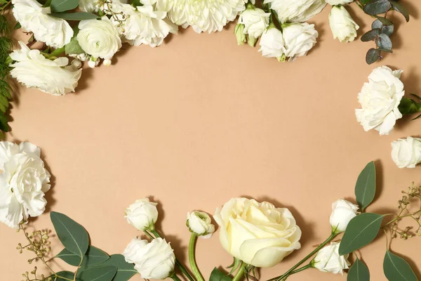 Rámeček Krásných Bílých Květin — Stock fotografie