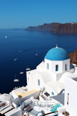 Yunanistan 'ın Santorini adasındaki güzel Oia manzarası