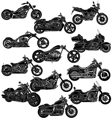 Motosiklet - detaylı siluet