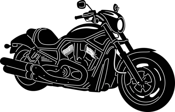 Motocicleta - Silueta detallada — Vector de stock