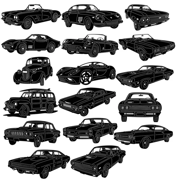 Voiture - Silhouette détaillée Illustrations De Stock Libres De Droits