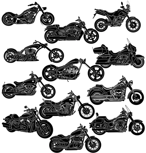 Moto - Silhouette détaillée Illustrations De Stock Libres De Droits