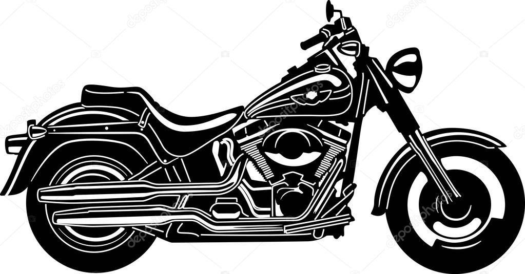 Illustration of great Detailed Motorcycle silhouette