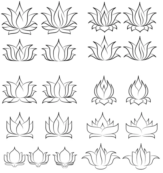Lot de fleurs de lotus Illustrations De Stock Libres De Droits