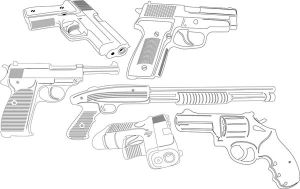 Silhouette pistolet — Image vectorielle