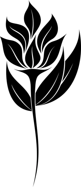 Silhouette fleur — Image vectorielle