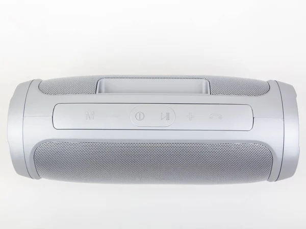 Prata moderna música boombox alto-falante Bluetooth portátil — Fotografia de Stock