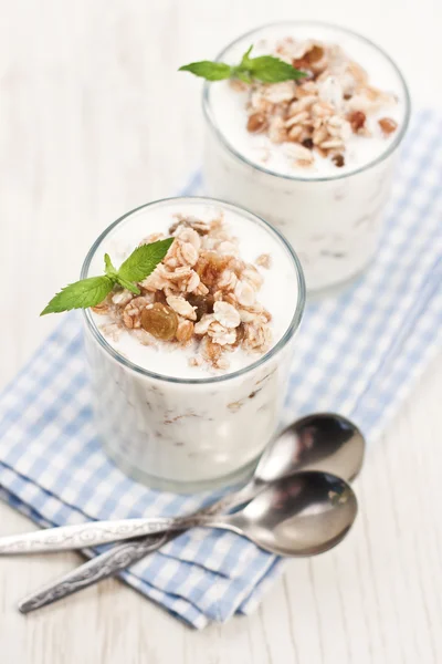 Jogurt z musli — Zdjęcie stockowe