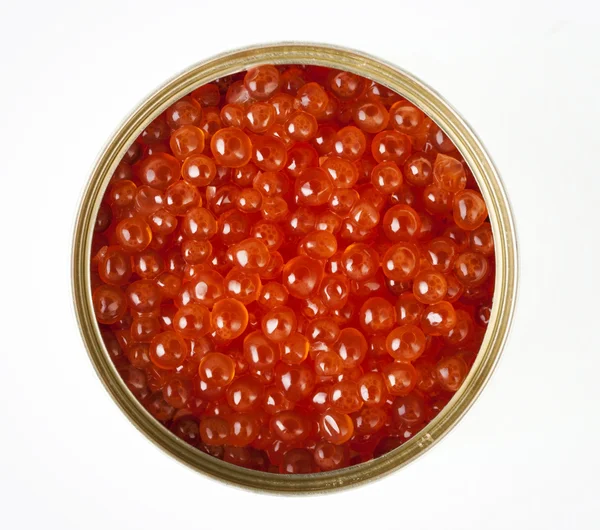 Lata de caviar rojo — Foto de Stock