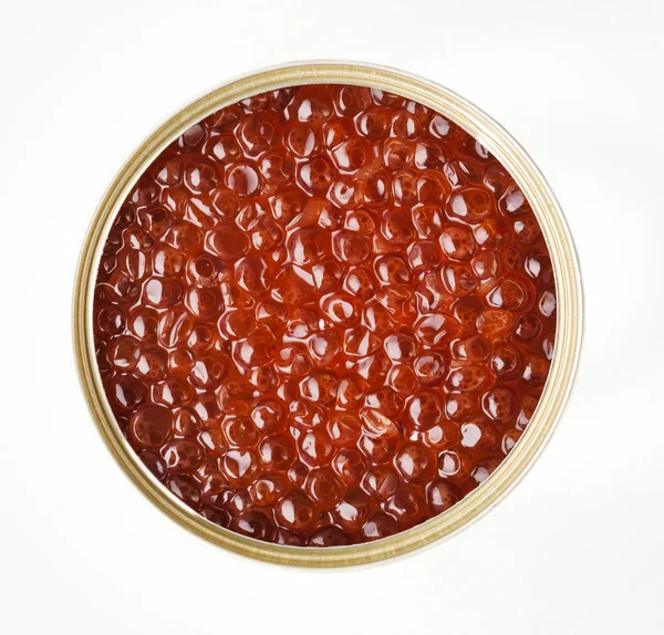 Lata de caviar vermelho — Fotografia de Stock