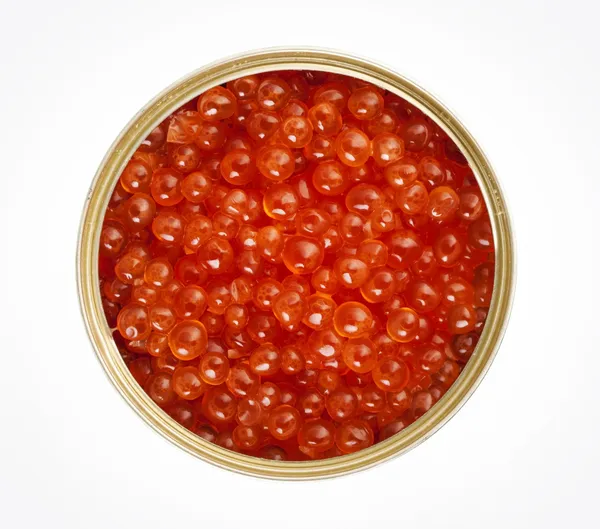 Lata de caviar vermelho — Fotografia de Stock