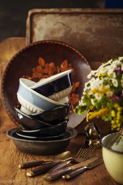 Ročník stolní nádobí — Stock fotografie