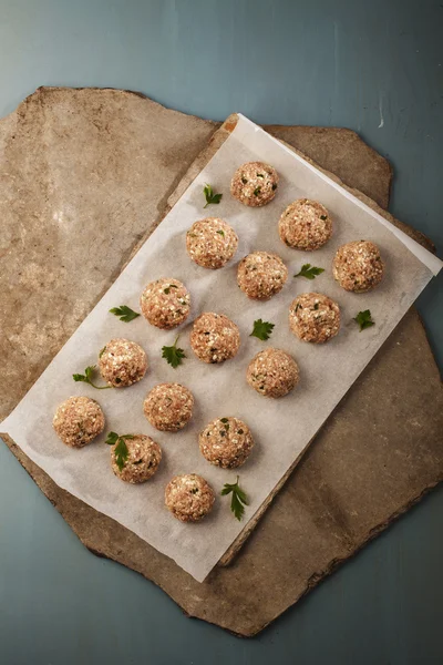 Boulettes de viande cuisson Images De Stock Libres De Droits