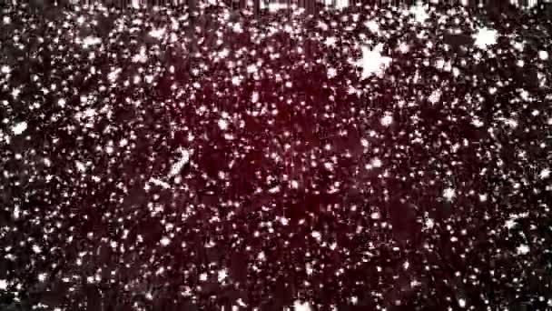 Fondo de Navidad con copos de nieve - nieve cayendo — Vídeo de stock