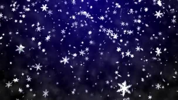Fondo de Navidad con copos de nieve - nieve cayendo — Vídeos de Stock