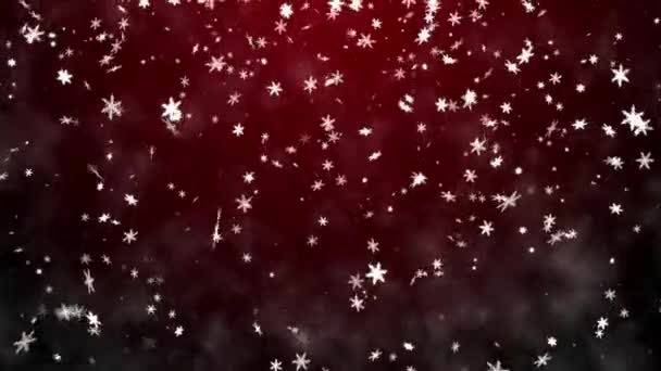 Fondo de Navidad con copos de nieve - nieve cayendo — Vídeo de stock