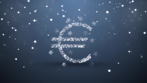 Euro dan bintang-bintang — Stok Video