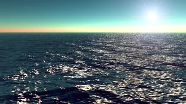 Океан, солнце и небо — стоковое видео