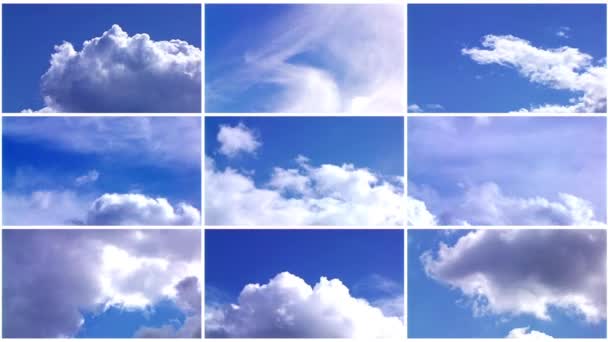 Wolken collage — Stockvideo