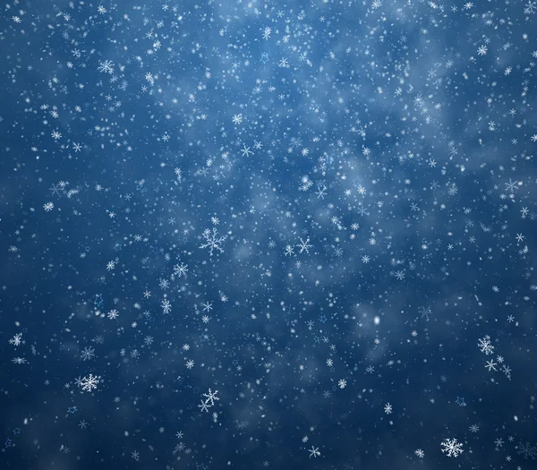 Vintern bakgrunden, falling snöflingor — Stockfoto