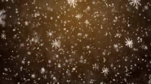 Der winterliche Hintergrund, fallende Schneeflocken — Stockvideo