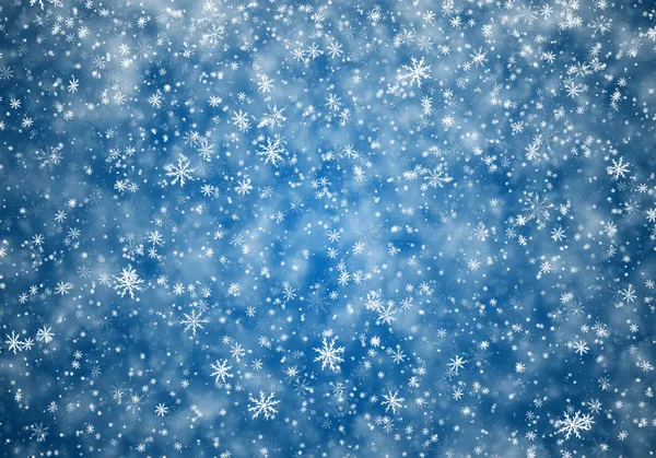 Caduta fiocchi di neve, sfondo neve — Foto Stock