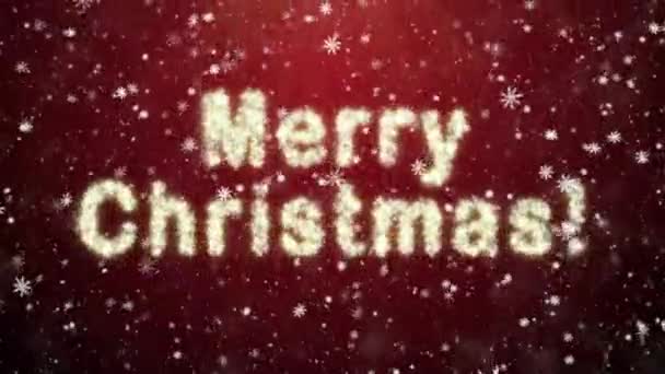 Inscription of Merry Christmas from snowflakes — Stock Video