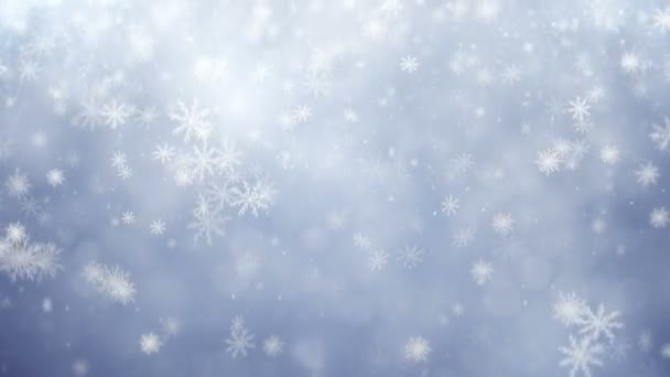 Inverno Sfondo Natale Caduta Fiocchi Neve — Video Stock