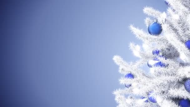 Árbol Navidad Blanco Decorado Con Luz Brillante Bolas Animación Bucle — Vídeo de stock