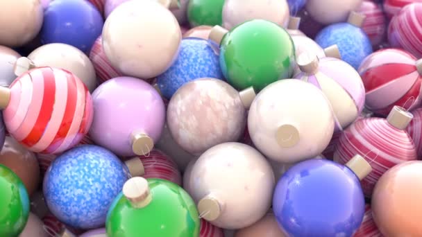 Kerstballen Feestelijke Nieuwjaarsdecoratie — Stockvideo