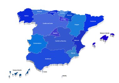 Vector map of Spain clipart