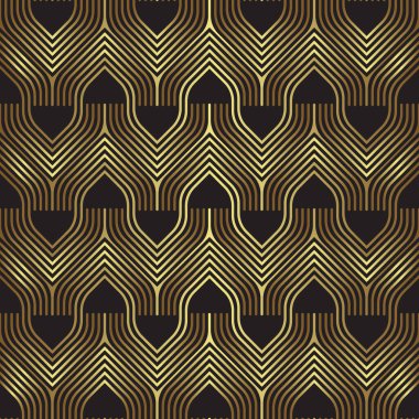 Vector Golden Vintage çizgileri deseni. Soyut sanat deco kusursuz lüks arka plan.