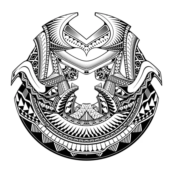 Maori Kreis Tätowierform Tribal Tätowiermuster Polynesischen Mandala Vektor — Stockvektor