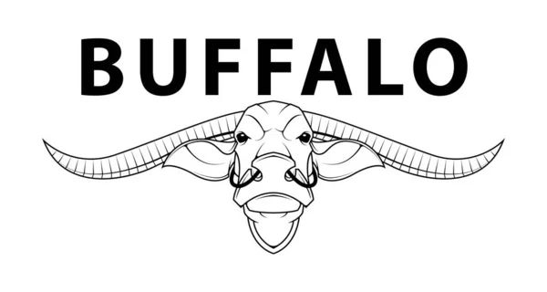 Thaise Buffel Hoofd Logo Geïsoleerd Achtergrond Illustratie Vector — Stockvector
