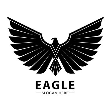 Eagle Falcon simge silueti basit minimalist modern logo tasarım vektörü şablonu.