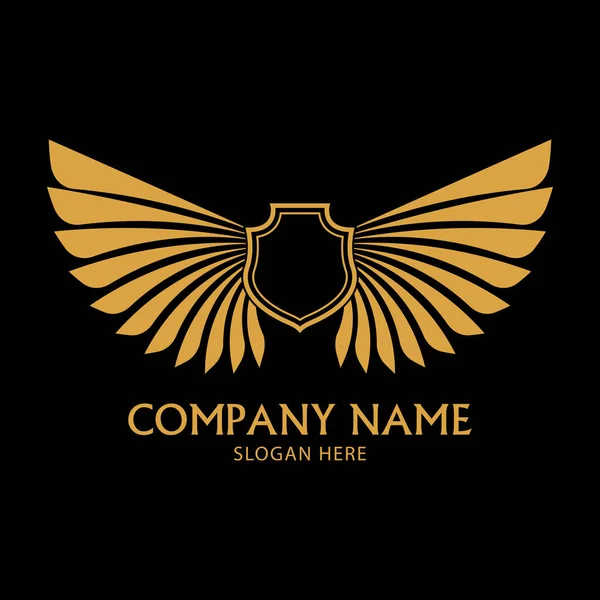 Дизайн Логотипа Golden Wings Искушает Икона Вектор — стоковый вектор