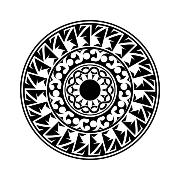 Maori Kreis Tätowierform Tribal Tätowiermuster Polynesischen Mandala Vektor — Stockvektor